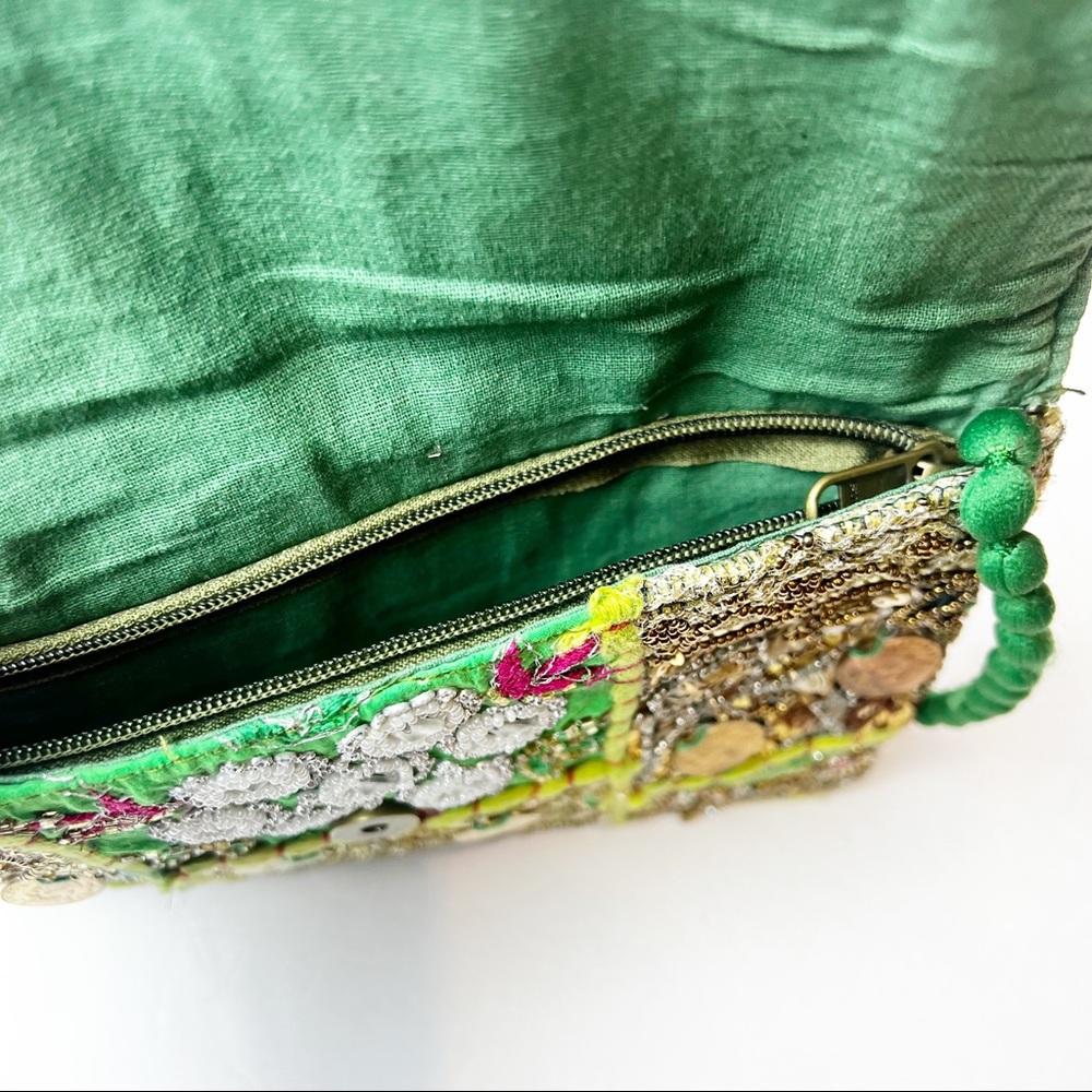 Vintage | Embellished Beaded Thai Silk Crossbody Bag - Picture 6 of 6